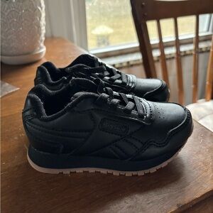Reebok Kids Black Leather Sneakers